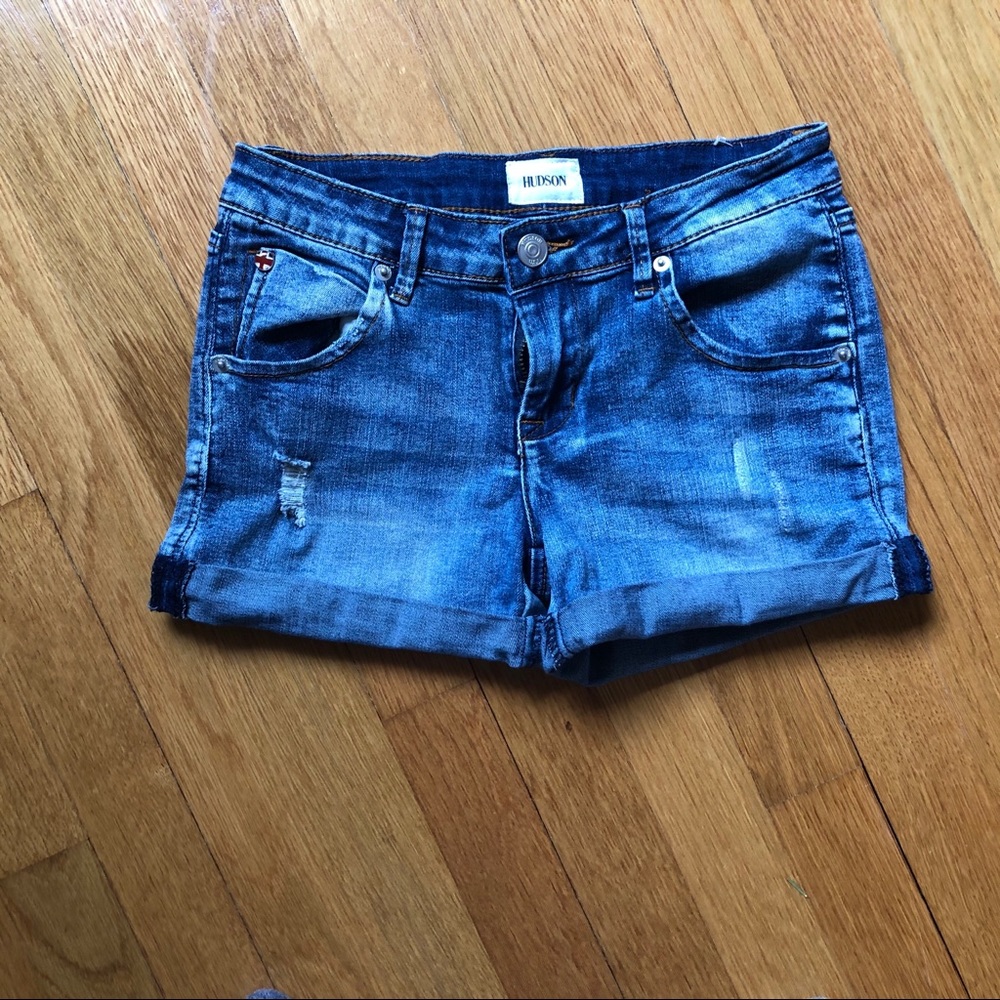Hudson distressed jean shorts